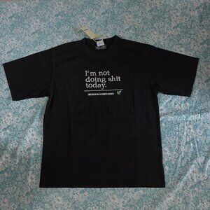Vetements Black English Embroidered Short-Sleeved T-Shirt